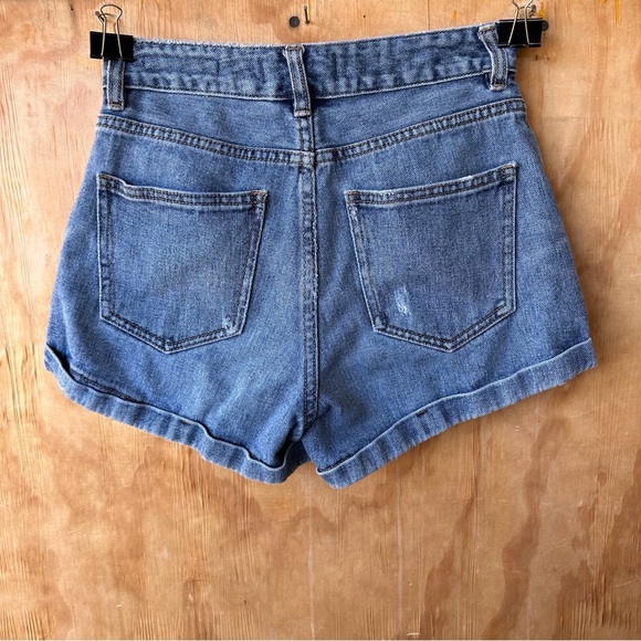 PacSun Mom Jean Short Rigid Denim 100% Cotton High Rise - Picture 6 of 9